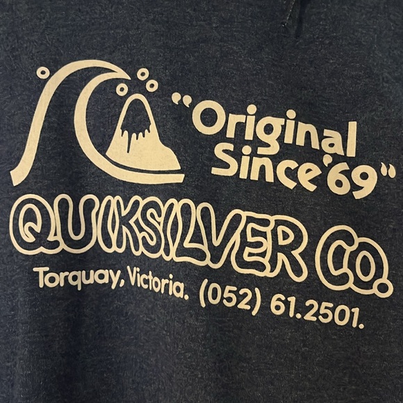 Quicksilver men’s blue hoodie with pocket at front in size  M - Picture 2 of 5